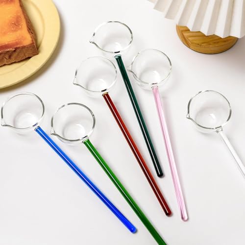 KANISYA Glass Stirring Spoon for Tea, Coffee & Cocktails | Heat Resistant Clear Borosilicate Glass Stir Stick, Reusable Long Handle Glass Spoon for Mixing Beverages, Juices, Bar & Kitchen Tool (Pack of 2) - Image 1