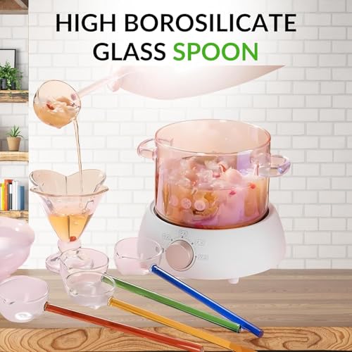 KANISYA Glass Stirring Spoon for Tea, Coffee & Cocktails | Heat Resistant Clear Borosilicate Glass Stir Stick, Reusable Long Handle Glass Spoon for Mixing Beverages, Juices, Bar & Kitchen Tool (Pack of 2) - Image 3