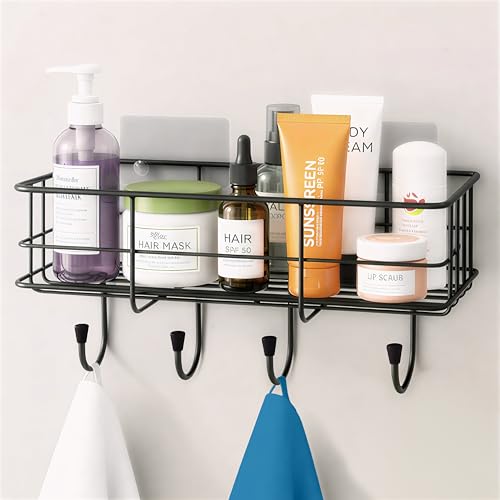 MIORAH Bathroom Organiser Without Drill | Bathroom Accessories | Self Adhesive Bathroom Shelves & Organizer for Wall Storage and Decor (Pack of 1) - Image 1