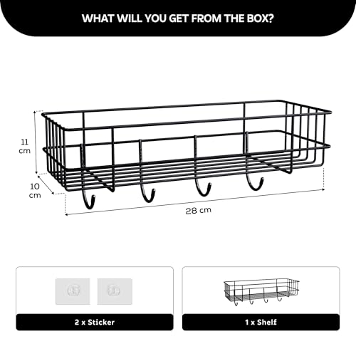 MIORAH Bathroom Organiser Without Drill | Bathroom Accessories | Self Adhesive Bathroom Shelves & Organizer for Wall Storage and Decor (Pack of 1) - Image 2