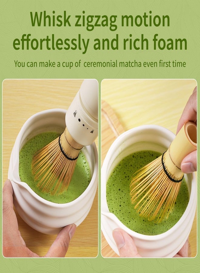ZENRC Matcha Mate Electric Powered Bamboo Whisk and whisk holder set, Traditional Ceremony Chasen - Powered Mocha Stirer - Nice Portable Maccha Set Gift Kit (Battery not included, White, set 3) - Image 4