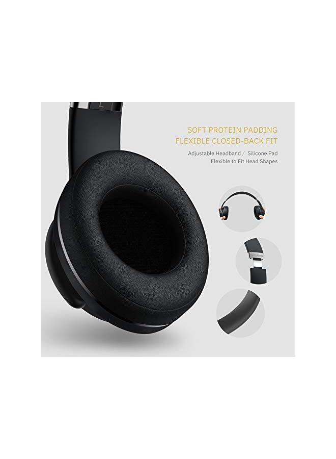 DOQAUS Bluetooth Headphones Over Ear, [52 Hrs Playtime] Wireless Headphones, 3 EQ Modes, Foldable Hi-Fi Stereo Bass Headphones, Soft Memory Protein Earmuffs - Image 2