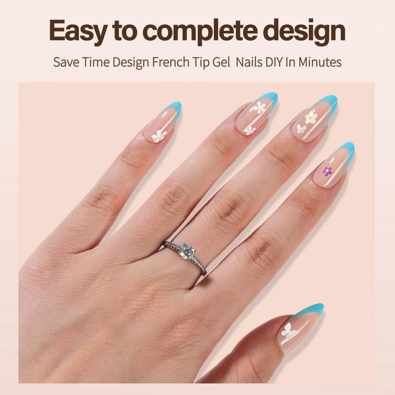 VANSIHO 300Pcs French Gel Nail Tips Almond, Vansiho Medium Nail Tips, Pre-French Tips Press on Nails, Acrylic Fake Nails for Nail Art DIY 15 Sizes - Image 3