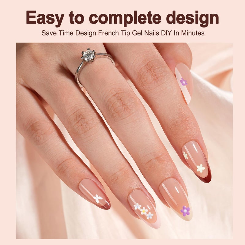 VANSIHO 300Pcs French Gel Nail Tips Almond, Vansiho Medium Nail Tips, Pre-French Tips Press on Nails, Acrylic Fake Nails for Nail Art DIY 15 Sizes - Image 2