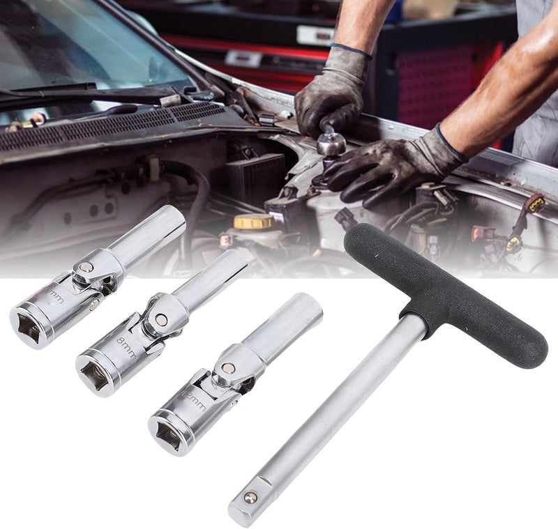 MAVIS LAVEN Glow Plug Socket Tool Set, 3/8in Dr T Bar with Universal Joint for Tight Spaces, Includes 8mm 10mm 12mm Sockets for Automotive Repair - Image 5