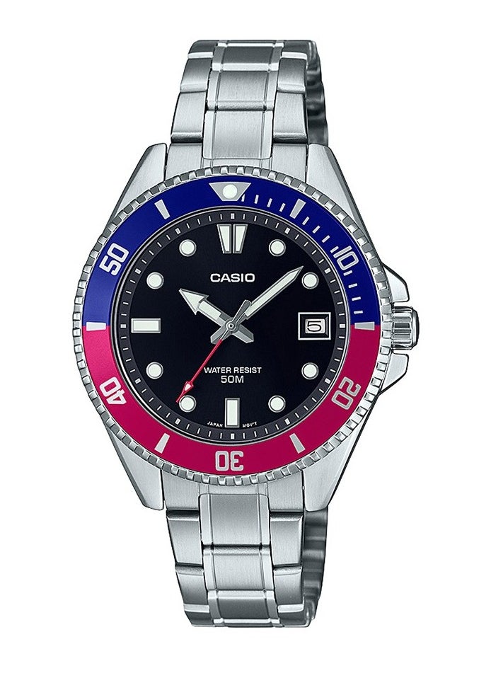 CASIO Casio MDV-10D-1A3VDF Analog Quartz Black Dial Stainless Steel Women's Watch MDV-10D-1A3VDF 
