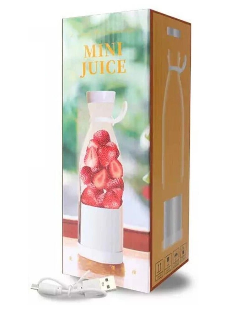 DubaiGallery 420ML Portable Blender Free Spare Parts 3.7 Usb Plastic OEM Stainless Steel 4cutter Head/pc Food Grade Plastic Plastic Juice Bottle - Image 4