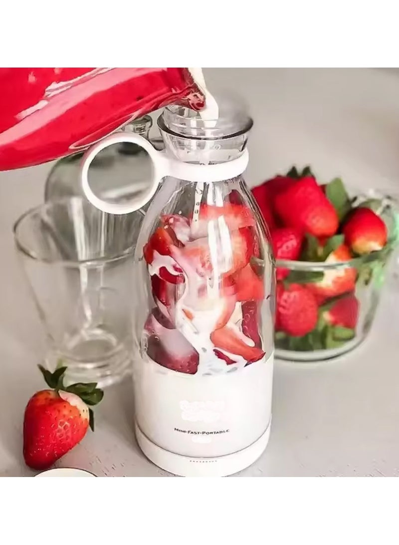 DubaiGallery 420ML Portable Blender Free Spare Parts 3.7 Usb Plastic OEM Stainless Steel 4cutter Head/pc Food Grade Plastic Plastic Juice Bottle - Image 3