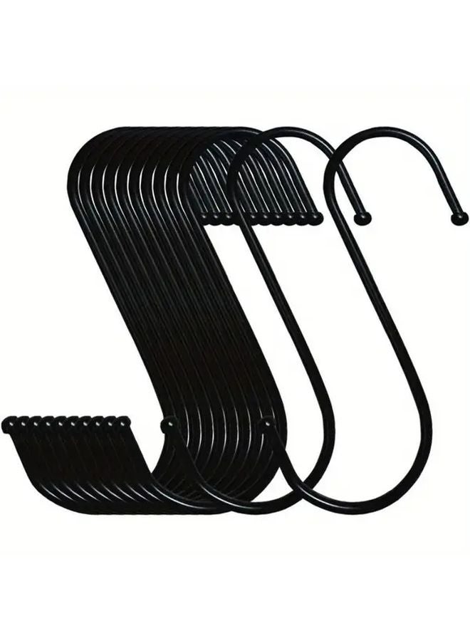 Large Black S Hooks 10pcs Heavy Duty Anti Slip Space Saving For Kitchen Wardrobe - Image 2