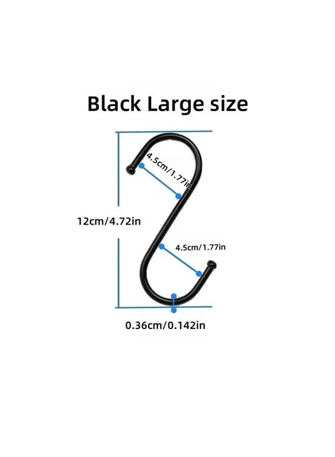 Large Black S Hooks 10pcs Heavy Duty Anti Slip Space Saving For Kitchen Wardrobe - Image 4