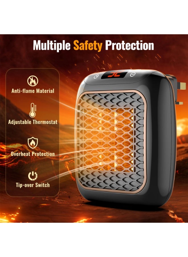 سخان كهربائي، سخانات مروحة 1200 وات للمنزل، وضعين لسخانات سيراميك PTC، مؤقت 1-12 ساعة، حماية من الحرارة الزائدة مع جهاز تحكم عن بعد، سخان كهربائي موفر للطاقة، قابس BS لغرفة النوم والمكتب والمطبخ والحمام - Image 3