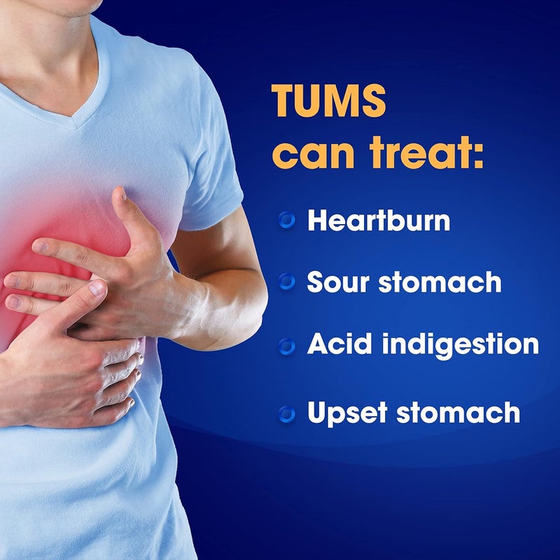 TUMS Smoothies Extra Strength Antacid Chewable Tablets for Heartburn Relief Assorted Fruit 60 Count Pack of 2 - Image 4