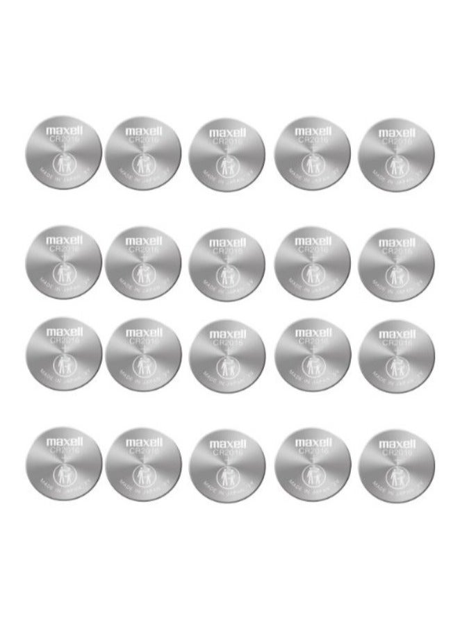 ماكسل 20 قطعة من بطاريات ليثيوم ماكسيل CR2016 3 فولت يابانية