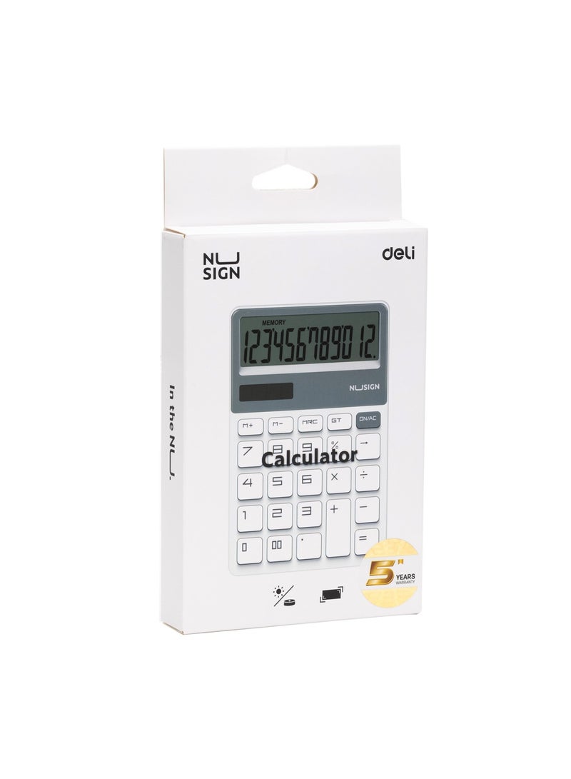 Deli 1-Piece Nusign Desktop Calculator White - Image 2