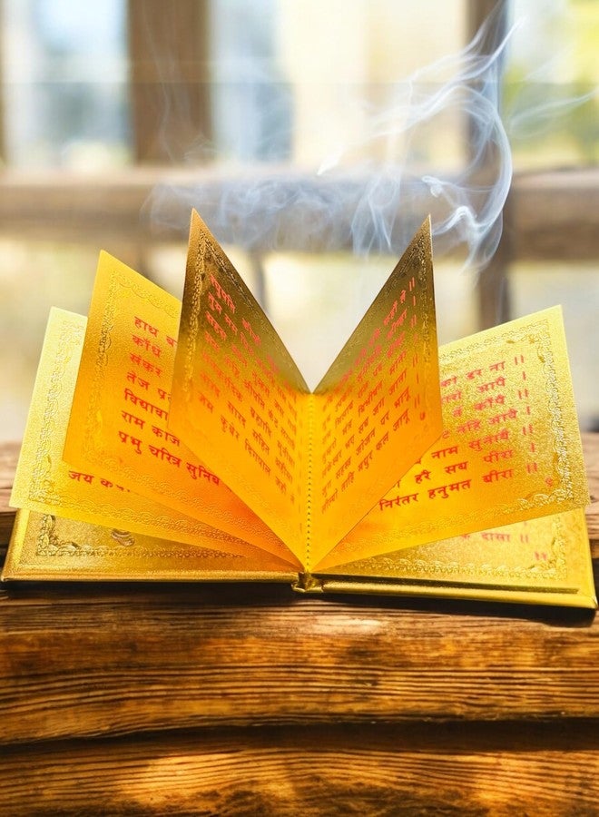 WARMINGO DE Hanuman Chalisa Gold Plated | Pocket Size Booklet for Chanting Pooja Temple Decoration & Gifting | Religious Gift for Mom & Dad | Diwali Gift for Relatives & Friends - Image 2