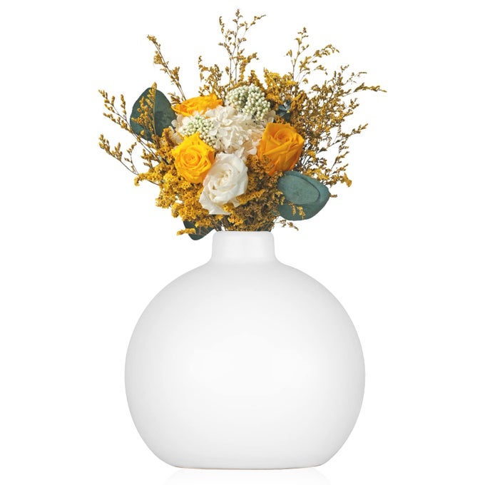 CERAMIC VASE SMALL WHITE VASE FLOWER VASES FOR HOME DECOR DRY FLOWER VASES FOR MODERN FARMHOUSE LIVING ROOM DECORATION TABLE DCOR BOOKSHELF MANTLE ENTRYWAY WHITE