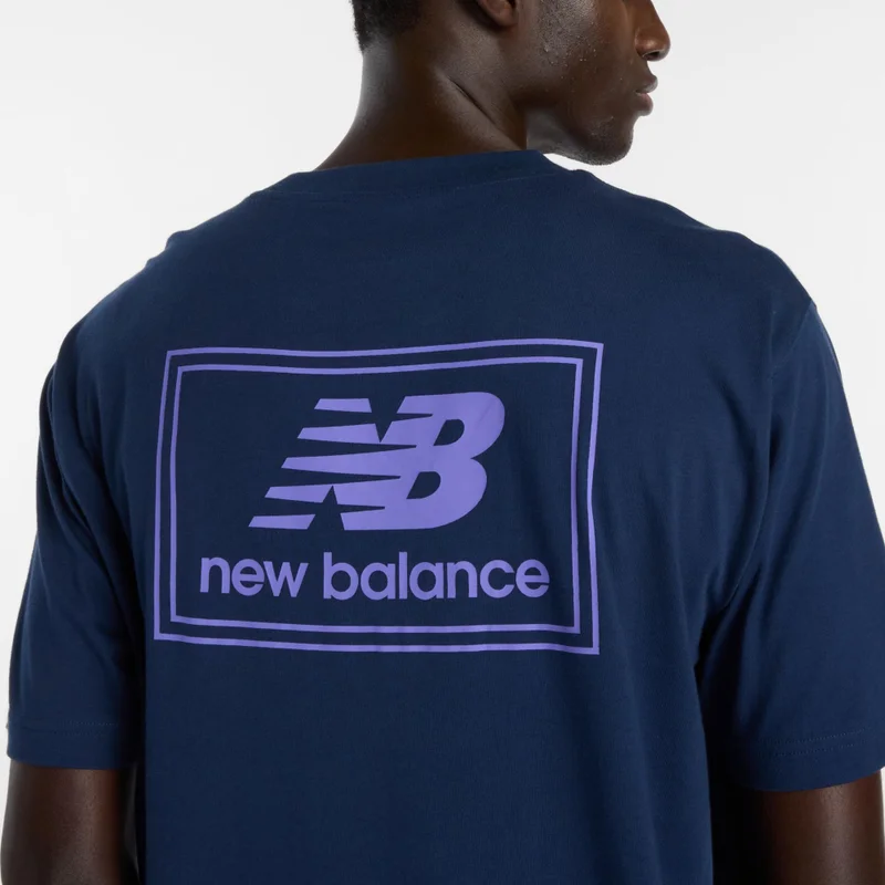 New Balance NB Navy Men's Woven Label T-Shirt for Men | Best Price UAE