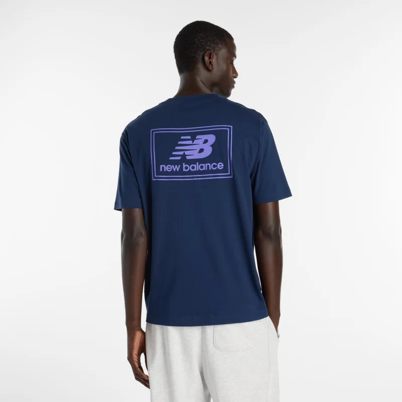 New Balance NB Navy Men's Woven Label T-Shirt for Men | Best Price UAE