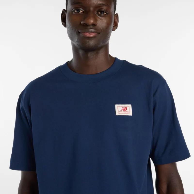 New Balance NB Navy Men's Woven Label T-Shirt for Men | Best Price UAE