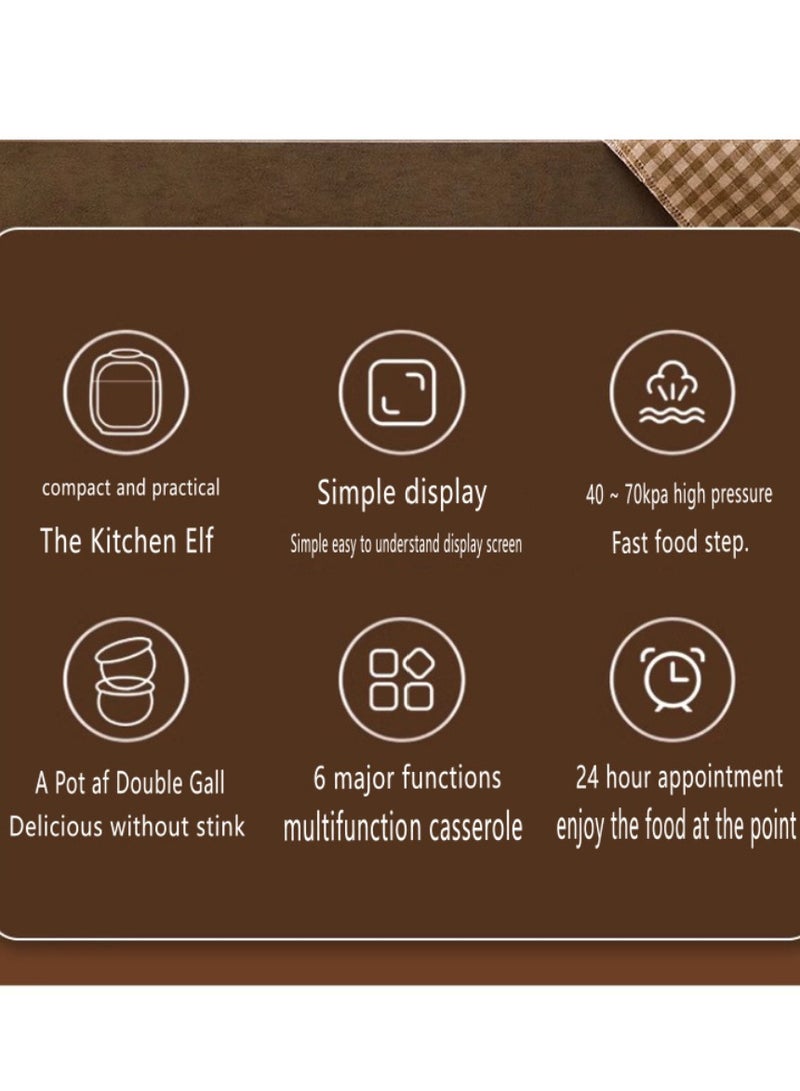 Multifunctional Electric Pressure Cooker, 6 Liter Capacity, Smart Reservation Rice Cooker. - Image 4