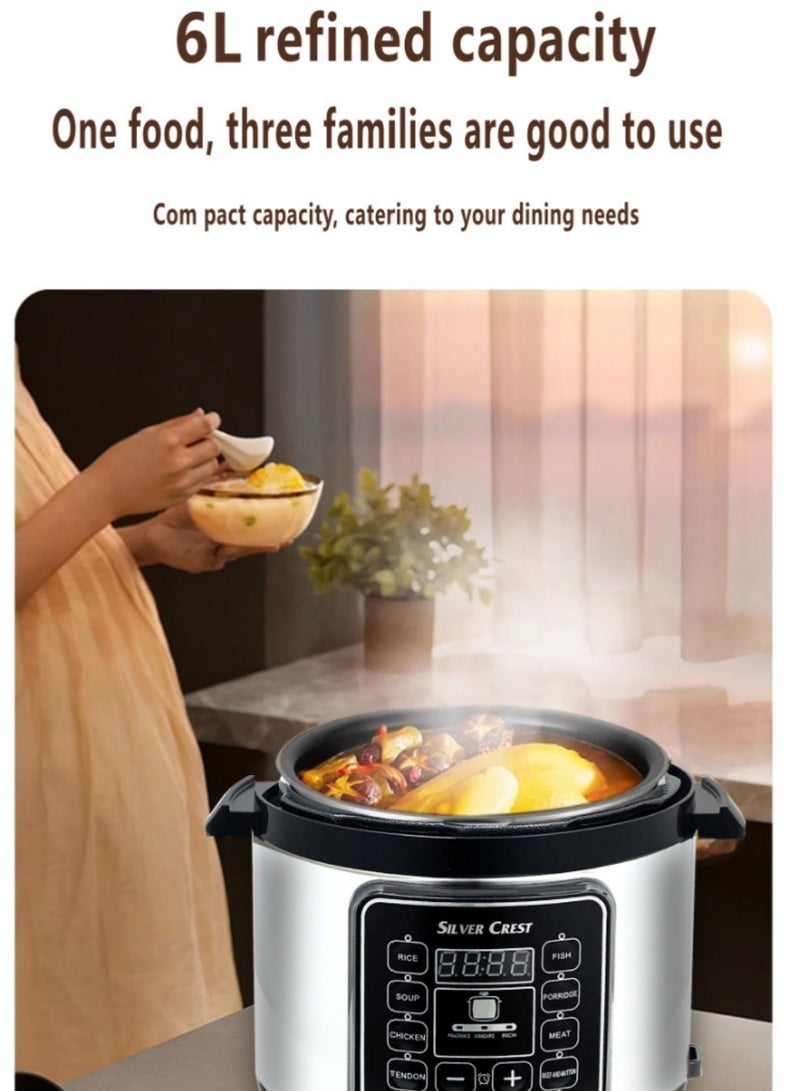 Multifunctional Electric Pressure Cooker, 6 Liter Capacity, Smart Reservation Rice Cooker. - Image 5