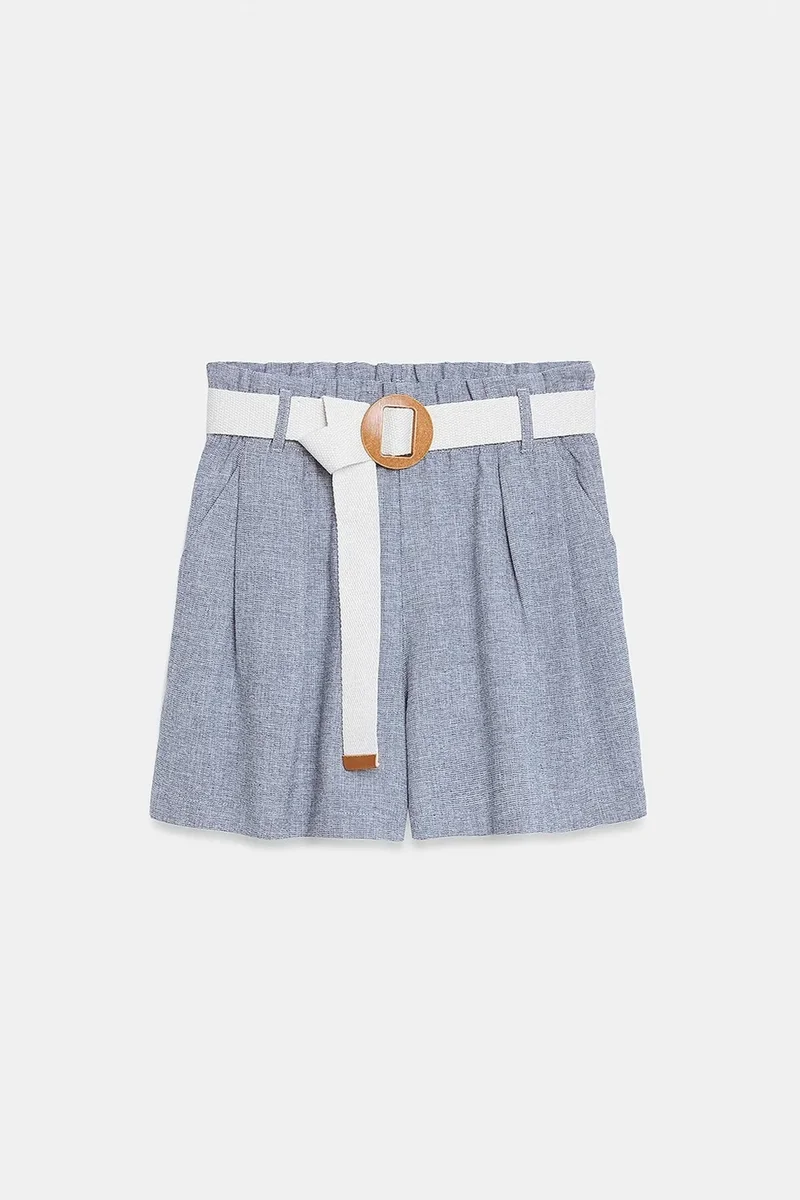 DILVIN High-Waist Tailored Wide-Leg Shorts