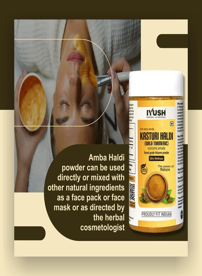 IYUSH Herbal Ayurveda Kasturi Haldi Powder for Face Beauty - 250gm | Wild Turmeric Powder | Amba Haldi Powder | Kasturi Manjal | Kasthuri Manjal Powder for Face | Kasturi Turmeric Powder | - Image 4