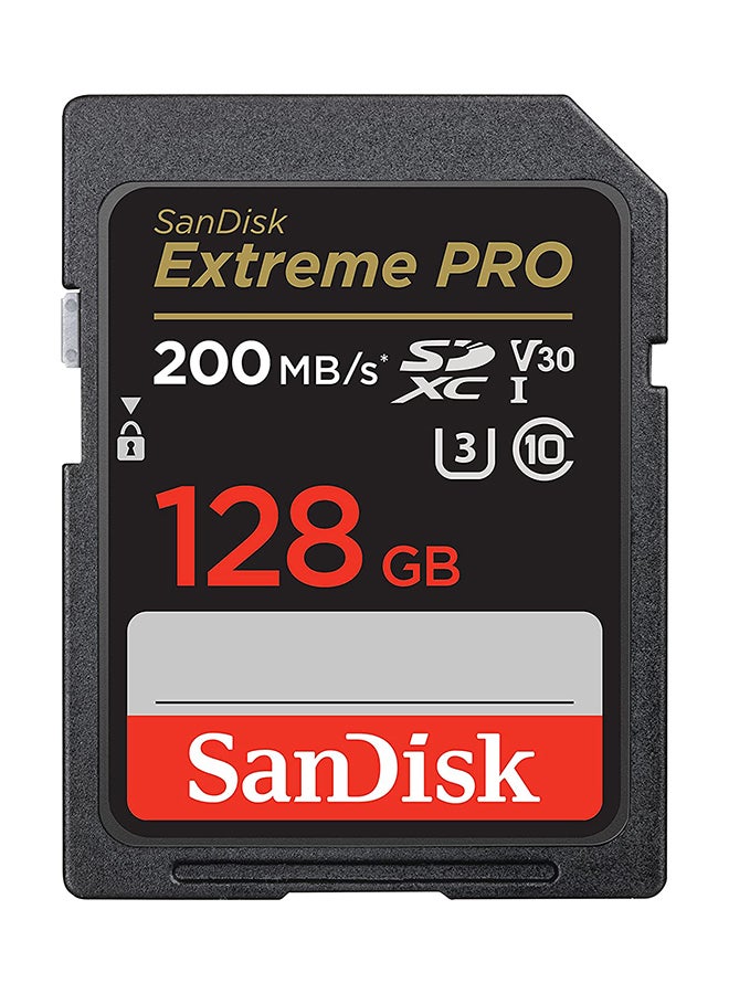 128GB Extreme PRO SDXC card + RescuePRO Deluxe, up to 200MB/s, UHS I, Class 10, U3, V30 SDSDXXD 128G GN4IN