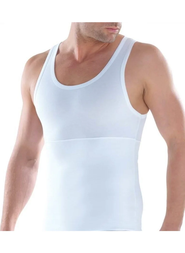 Blackspade Men's White Corset Undershirt 9209