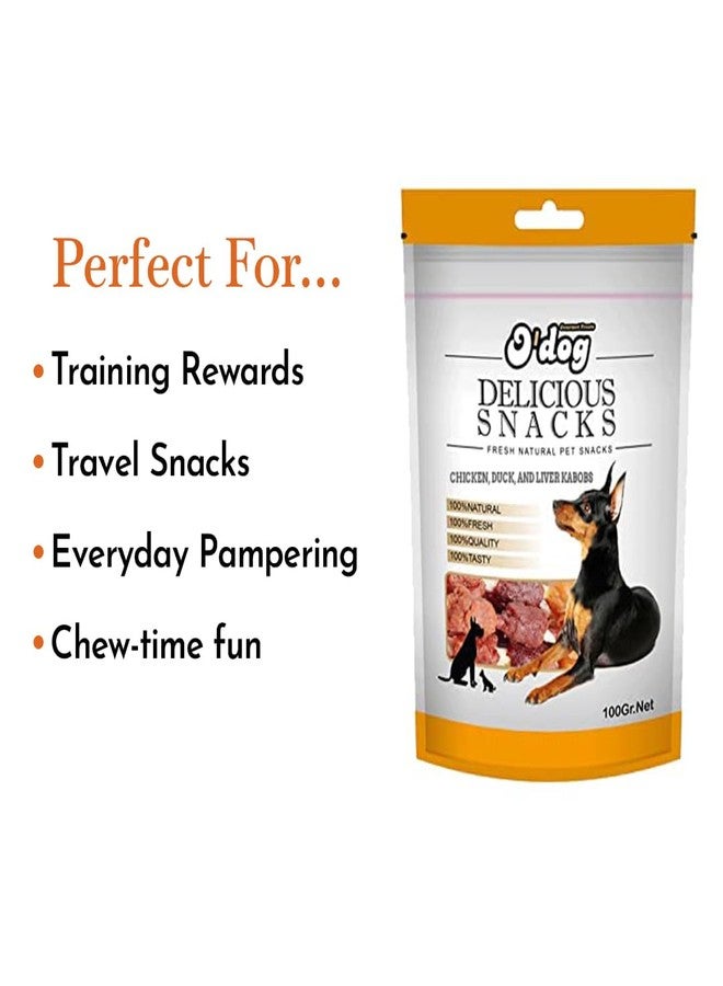 PETS EMPIRE O'Dog Chicken, Duck and Liver Kabobs Stick, Healthy Dog Treats, Chewy Dogs Sticks for Training and Feeding, Made with Real Chicken, Duck, Non-Vegetarian Snacks for Dogs, Puppies - 100g - Image 4