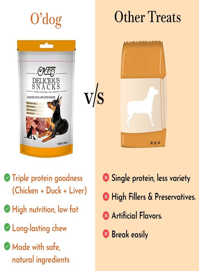 PETS EMPIRE O'Dog Chicken, Duck and Liver Kabobs Stick, Healthy Dog Treats, Chewy Dogs Sticks for Training and Feeding, Made with Real Chicken, Duck, Non-Vegetarian Snacks for Dogs, Puppies - 100g - Image 5