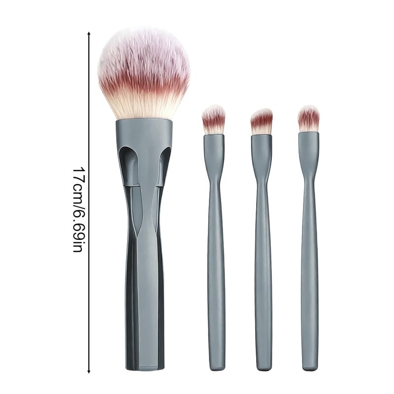 Makeup Brush Kit - 4-in-1 Magnetic Portable Synthetic - Eyeshadow Powder Brush Face Makeup,for Face Powder Blush Eyeshadow Blending Home Office Travel Outdoor Party - Image 5
