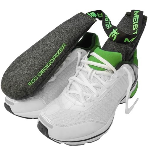 Meister EcoFriendly Shoe Glove Deodorant with Refill Absorbs Odour Powerful Refillable 1 Year Supply for Men Dark CharcoalNeon Green Shoes Large Gloves - Image 3