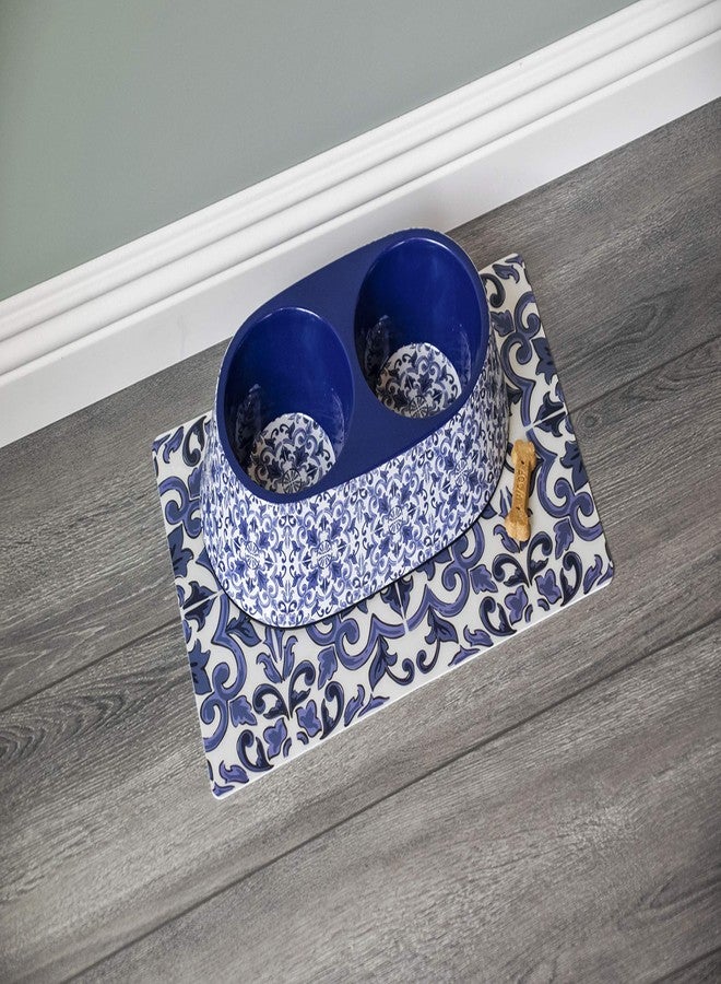TarHong Canyon Clay Pet Placemat, Indigo, 11.5" x 19", PVC Top with EVA Foam Bottom, Set of 2 - Image 3