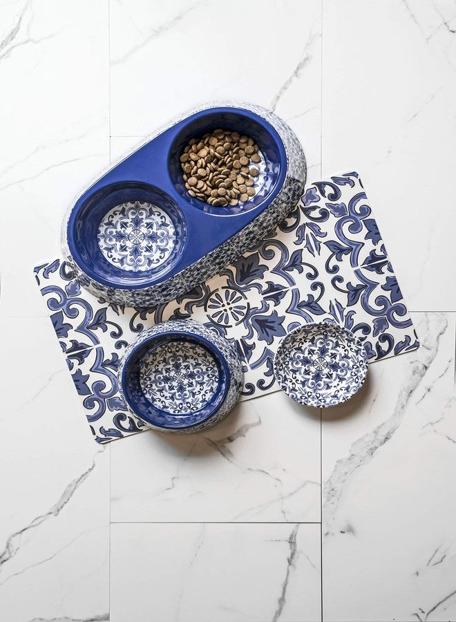 TarHong Canyon Clay Pet Placemat, Indigo, 11.5" x 19", PVC Top with EVA Foam Bottom, Set of 2 - Image 2