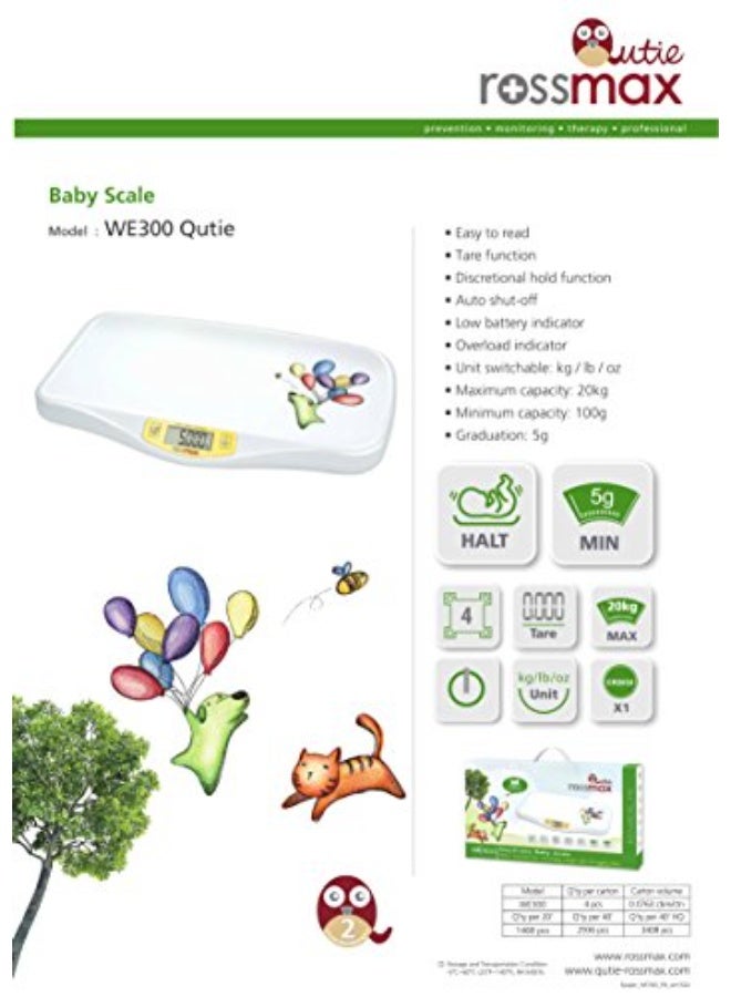 Rossmax WE300 Swiss Design Baby Weighing Scale (White) with Discretional Hold Function for Accurate Measurements | Infant weighing machine Ideal for Home and Nursery - Image 2