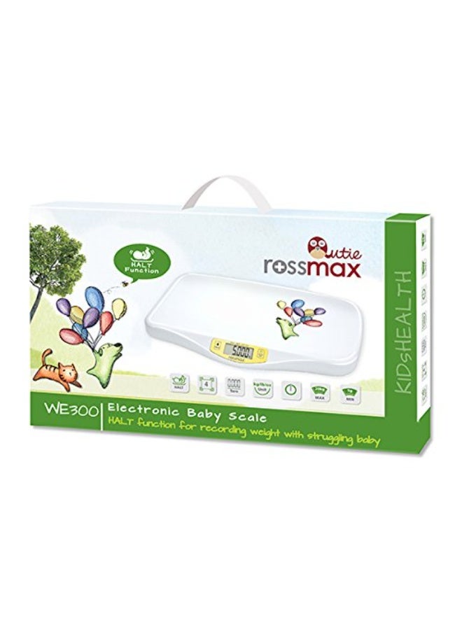 Rossmax WE300 Swiss Design Baby Weighing Scale (White) with Discretional Hold Function for Accurate Measurements | Infant weighing machine Ideal for Home and Nursery - Image 1