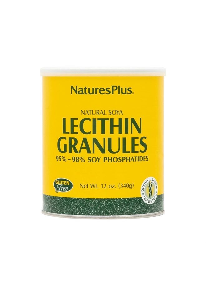 Nature's Plus NaturesPlus Lecithin Granules - 95% Soy Phosphatides, 12 oz - Lecithin Powder Supplement, Pleasant-Tasting, Oil-Free - Vegetarian, Gluten-Free - 45 Servings - Image 1