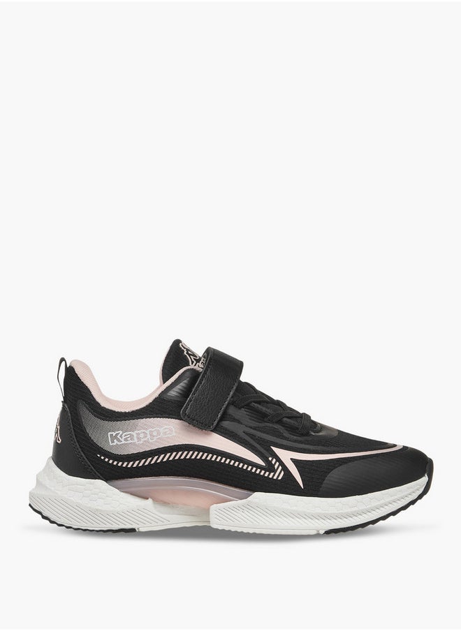 Kappa Girls' Logo Detail Sports Shoes with Hook and Loop Closure  - Image 3
