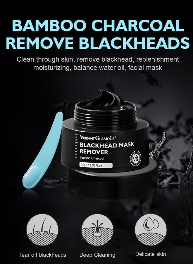 Vibrant Glamour Blackhead Remover Mask, Peel Off Face Mask, Charcoal Peel Off Black Mask, Deep Cleansing For Face Nose Blackhead Pores Acne, Facial Purifying And Clean Blackhead 30G - Image 3