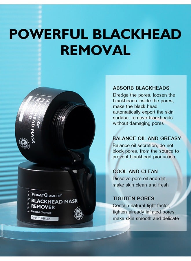 Vibrant Glamour Blackhead Remover Mask, Peel Off Face Mask, Charcoal Peel Off Black Mask, Deep Cleansing For Face Nose Blackhead Pores Acne, Facial Purifying And Clean Blackhead 30G - Image 4