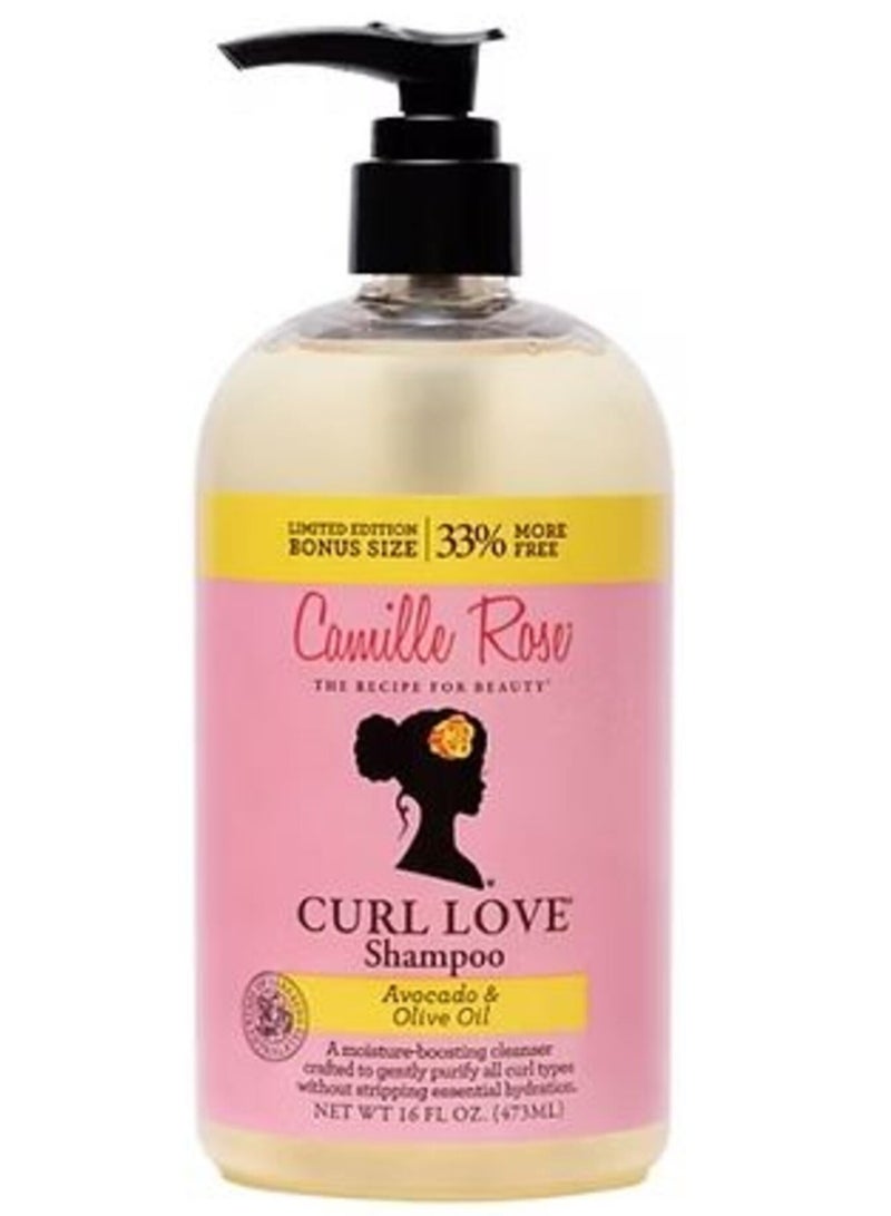 Camille Rose Curl Love Shampoo, with Olive & Avocado Oils and Aloe Leaf Juice to Cleanse, Moisturize and Hydrate, for All Hair Textures, 473 ML - Image 1