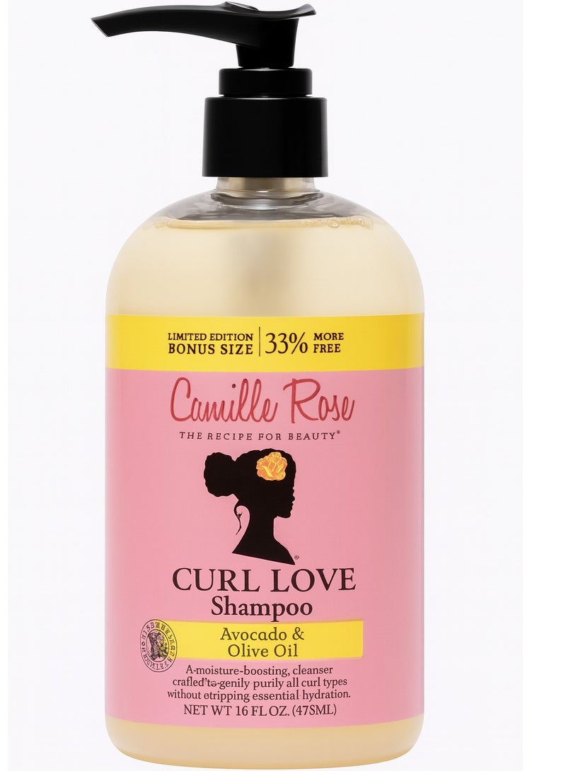 Camille Rose Curl Love Shampoo, with Olive & Avocado Oils and Aloe Leaf Juice to Cleanse, Moisturize and Hydrate, for All Hair Textures, 473 ML - Image 2