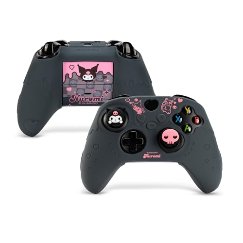 Kuitmor Controller Cover Skin for Xbox Series XSSoft Silicone AntiSlip Protective Cover Skin Case Compatible with Xbox Controller with 2 Thumb Grip Caps and 1 Sticker Black Kuromi - Image 1