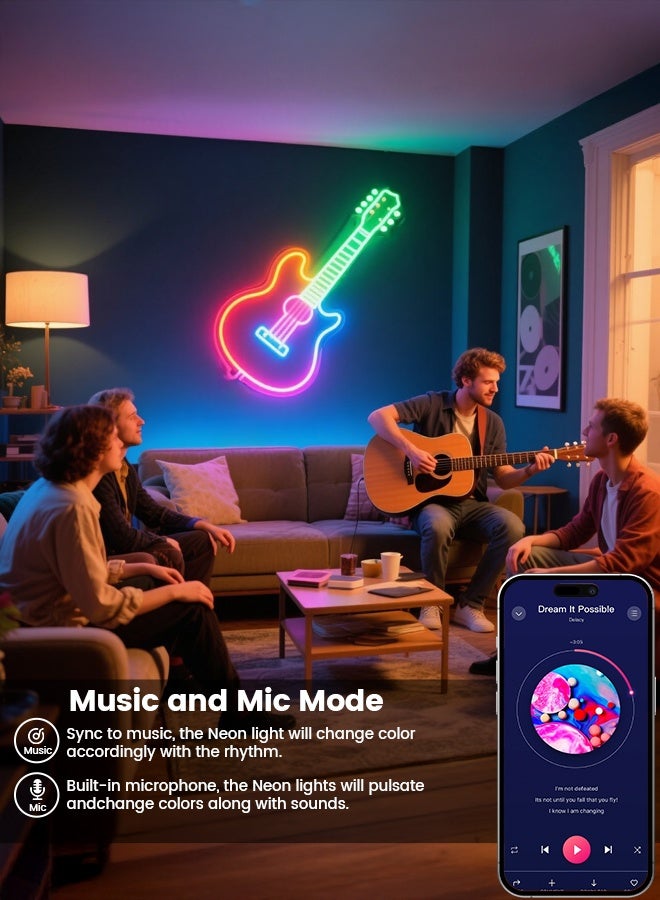 Lucky Kids LED Neon Rope Light 5M – Music Sync, RGB Custom Colors, APP & IR Remote Control, Timer, Flexible Neon Strip for Bedroom, Gaming Room, Party, Indoor/Outdoor Decoration - Image 5