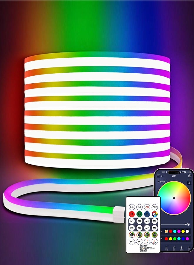Lucky Kids LED Neon Rope Light 5M – Music Sync, RGB Custom Colors, APP & IR Remote Control, Timer, Flexible Neon Strip for Bedroom, Gaming Room, Party, Indoor/Outdoor Decoration - Image 1