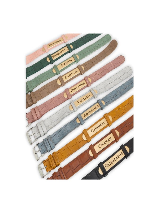 AICA Personalized Name Leather Mens Rakhi Bracelet Band for Brother | Customized Rakhi Set for Brother | Rakhis for Rakshabandhan | Bhaiya Bhabhi Rakhi Set - Image 1