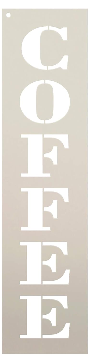 Coffee Farmhouse Serif Vertical Word Stencil 4 x 16 STCL1966_2 by StudioR12