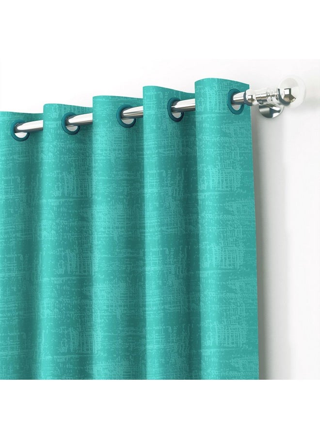 Story@Home Story@Home Blackout Window Curtains 5 Feet Set of 1 | Abstract Printed | 75% Room Darkening | Thermal Insulated Curtains | Curtain for Living Room | (118 x 152 cm, Cyan) | Perfect for Home Decor  - Image 4