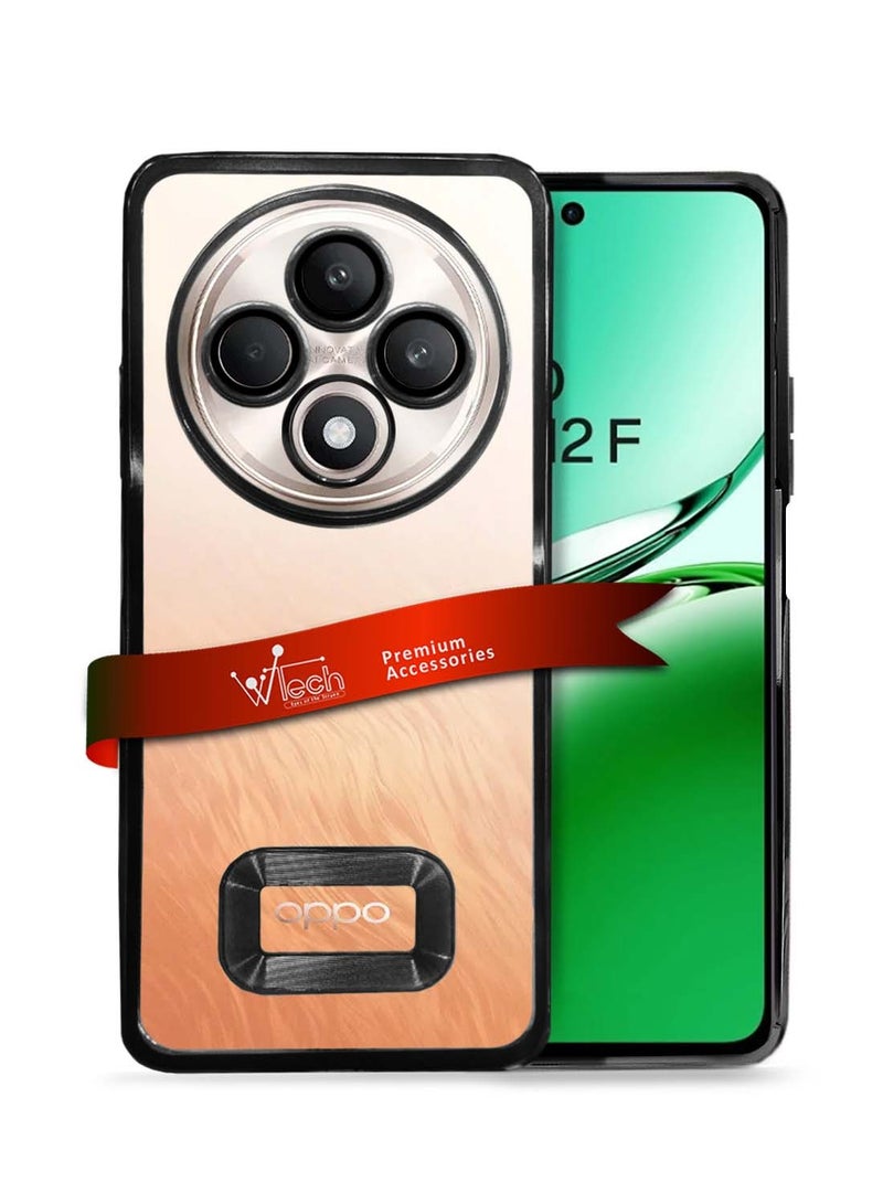 دبليو تيك Oppo Reno12 F 4G / 5G 2024 غطاء غطاء كيس كاميرا ذو شفاه فاخرة من PU - أسود - Image 1